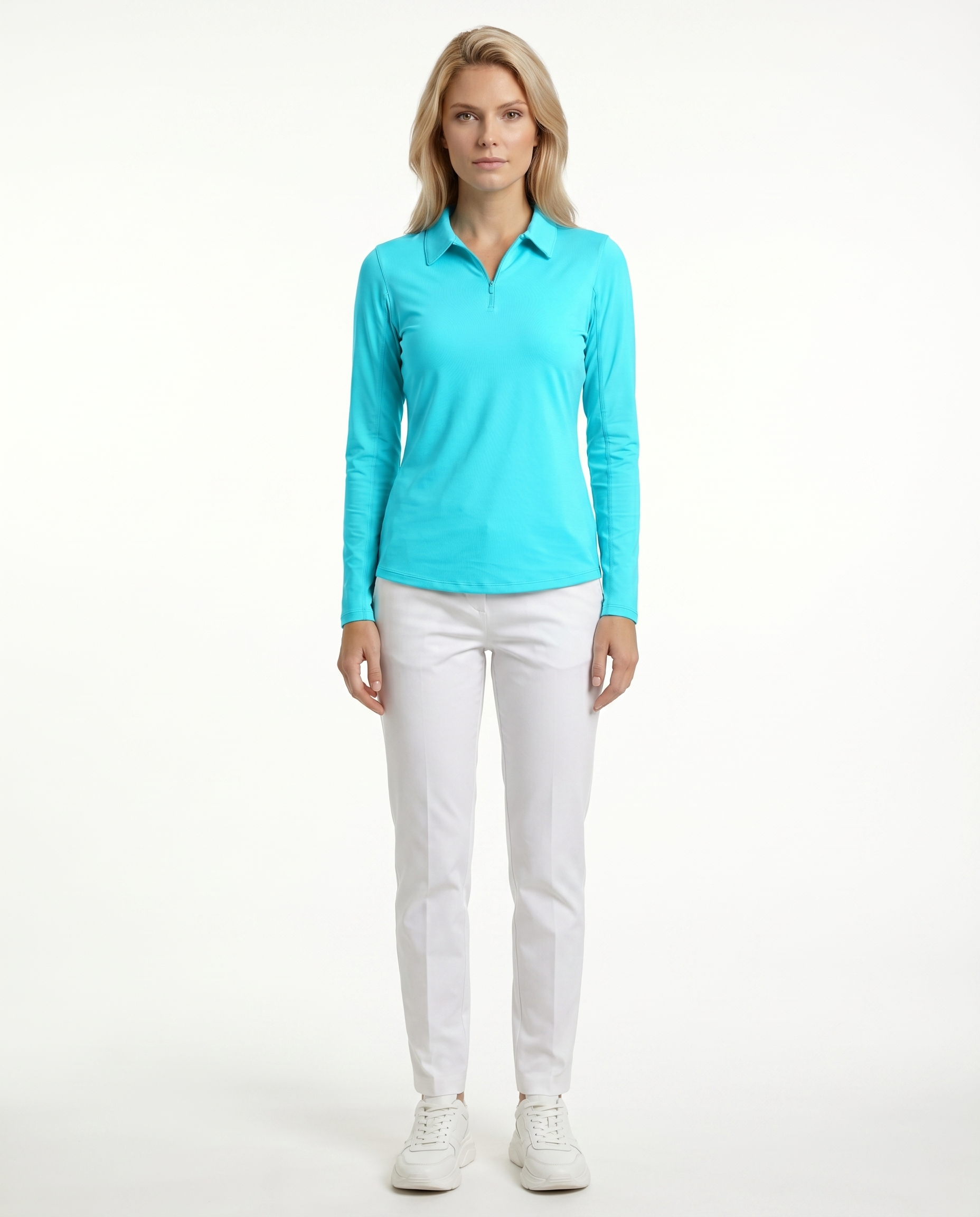 Solid Long Sleeve Polo Top 8400 – Famazee