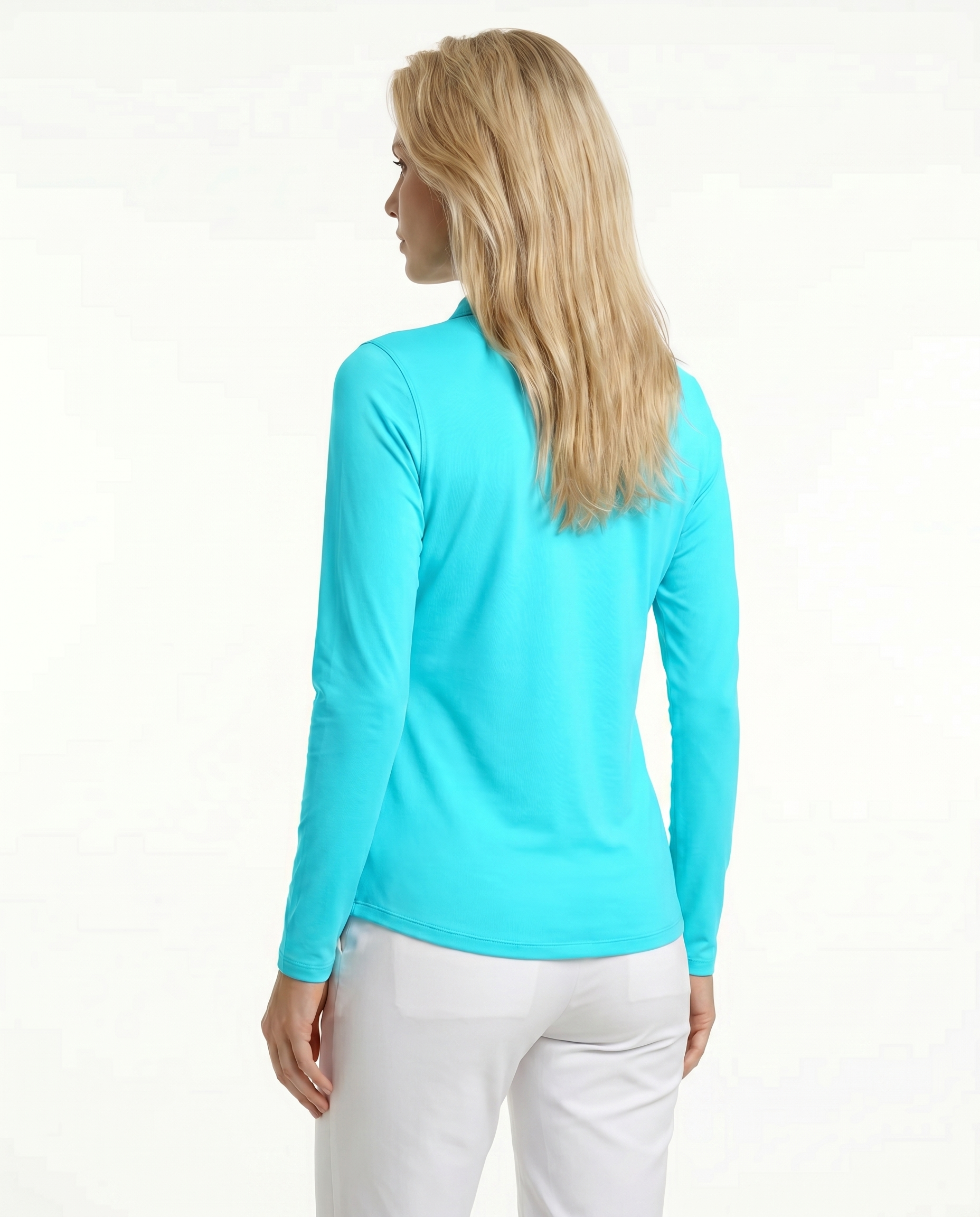 Solid Long Sleeve Polo Top 8400