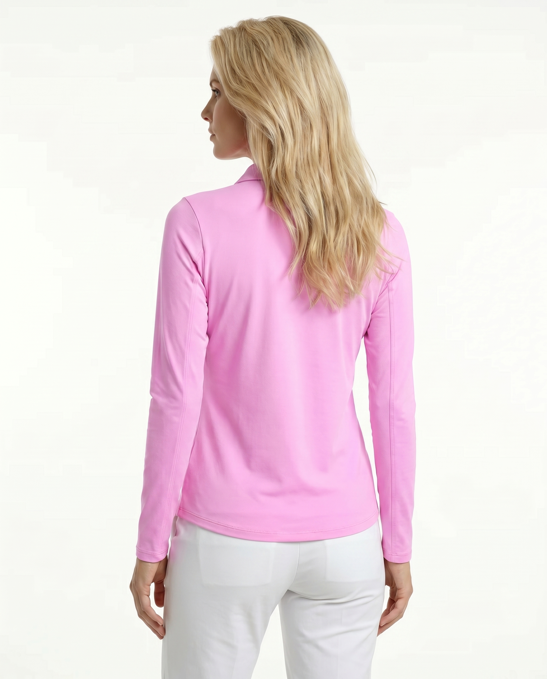 Solid Long Sleeve Polo Top 8400