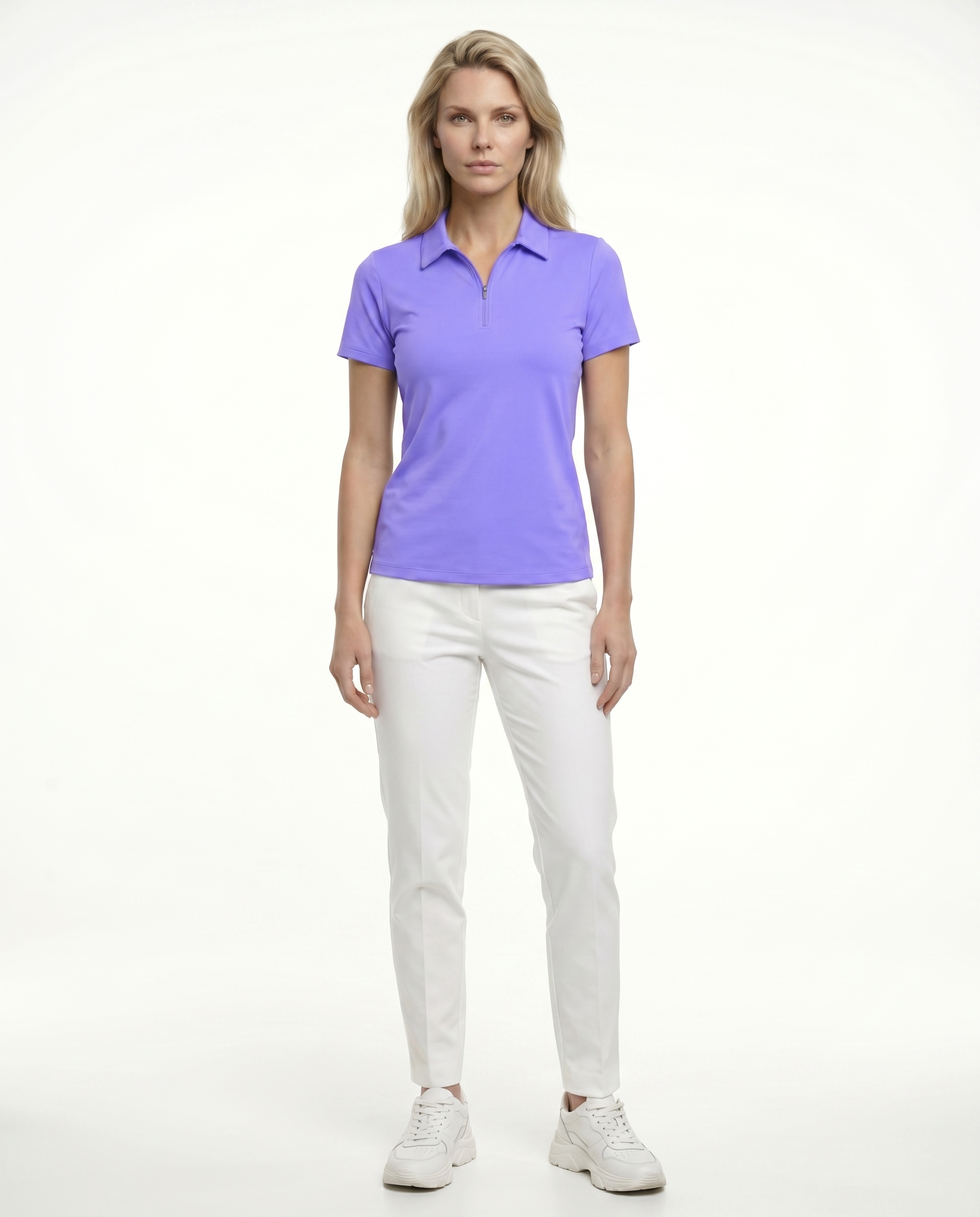 Solid Short Sleeve Polo Top 6900