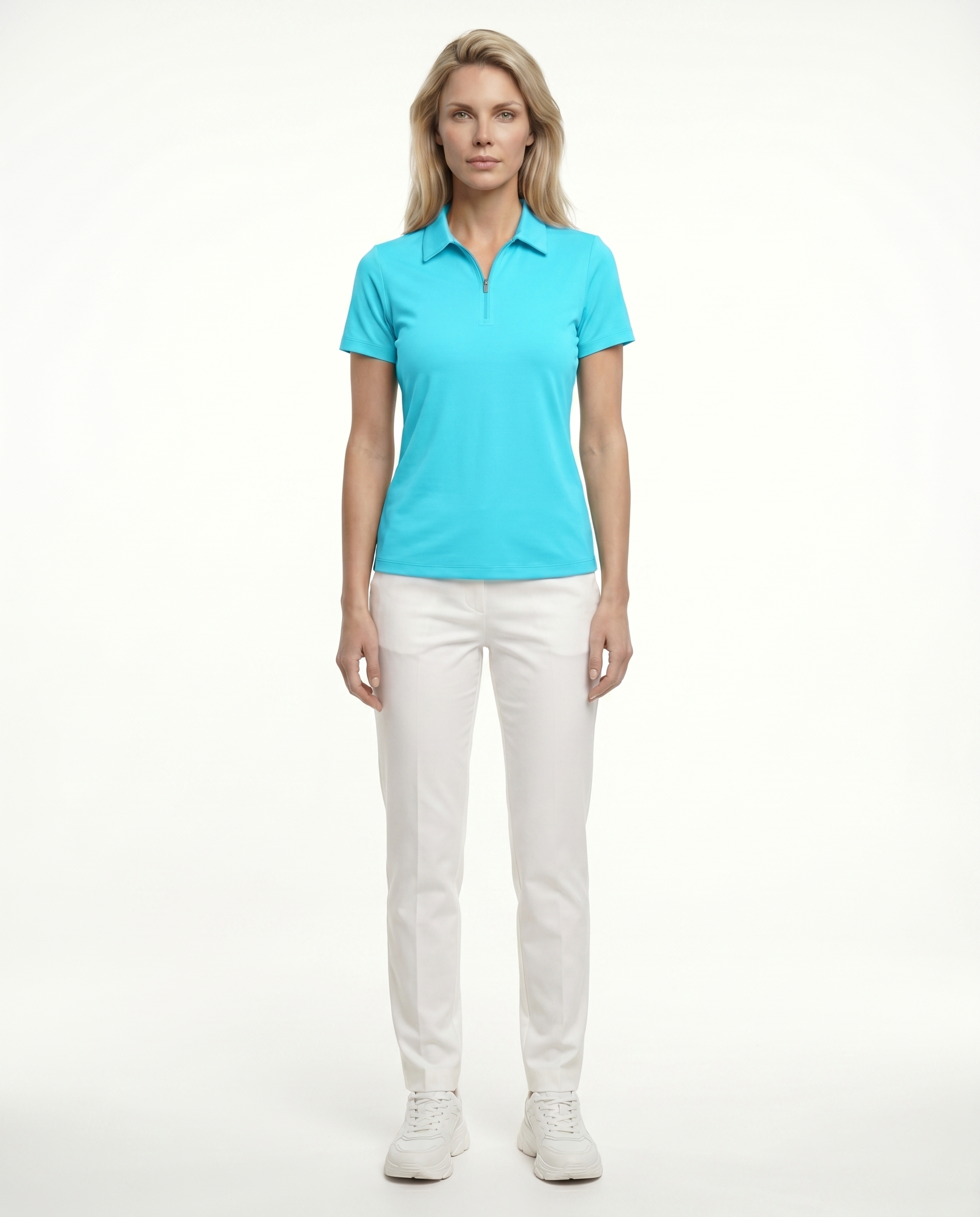 Solid Short Sleeve Polo Top 6900