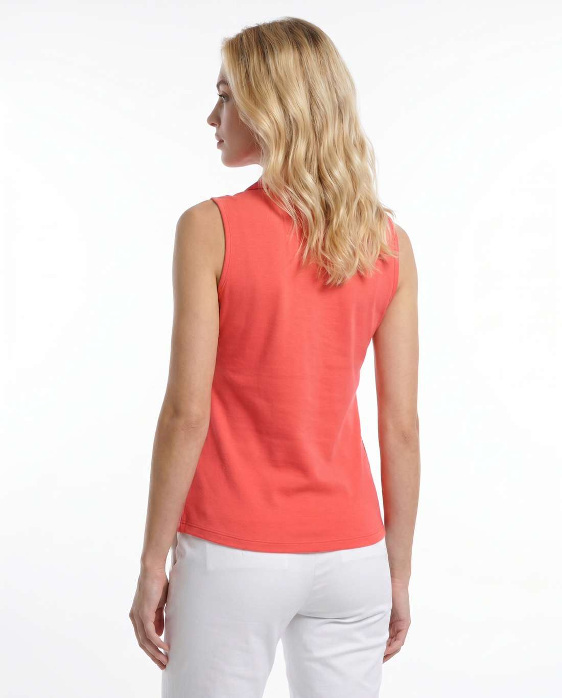 Solid Sleeveless V-Neck Collar Top 8800