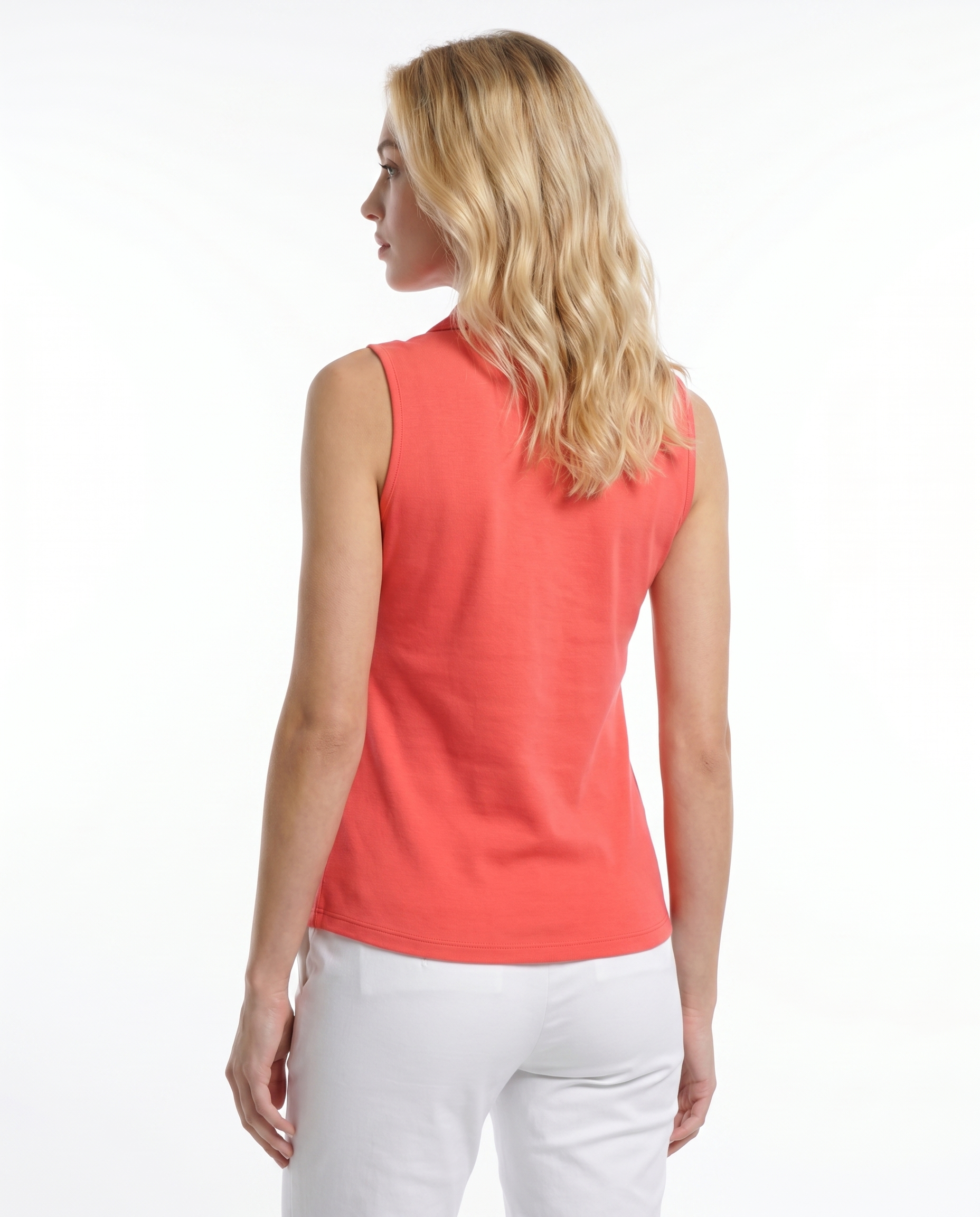Solid Sleeveless V-Neck Collar Top 8800