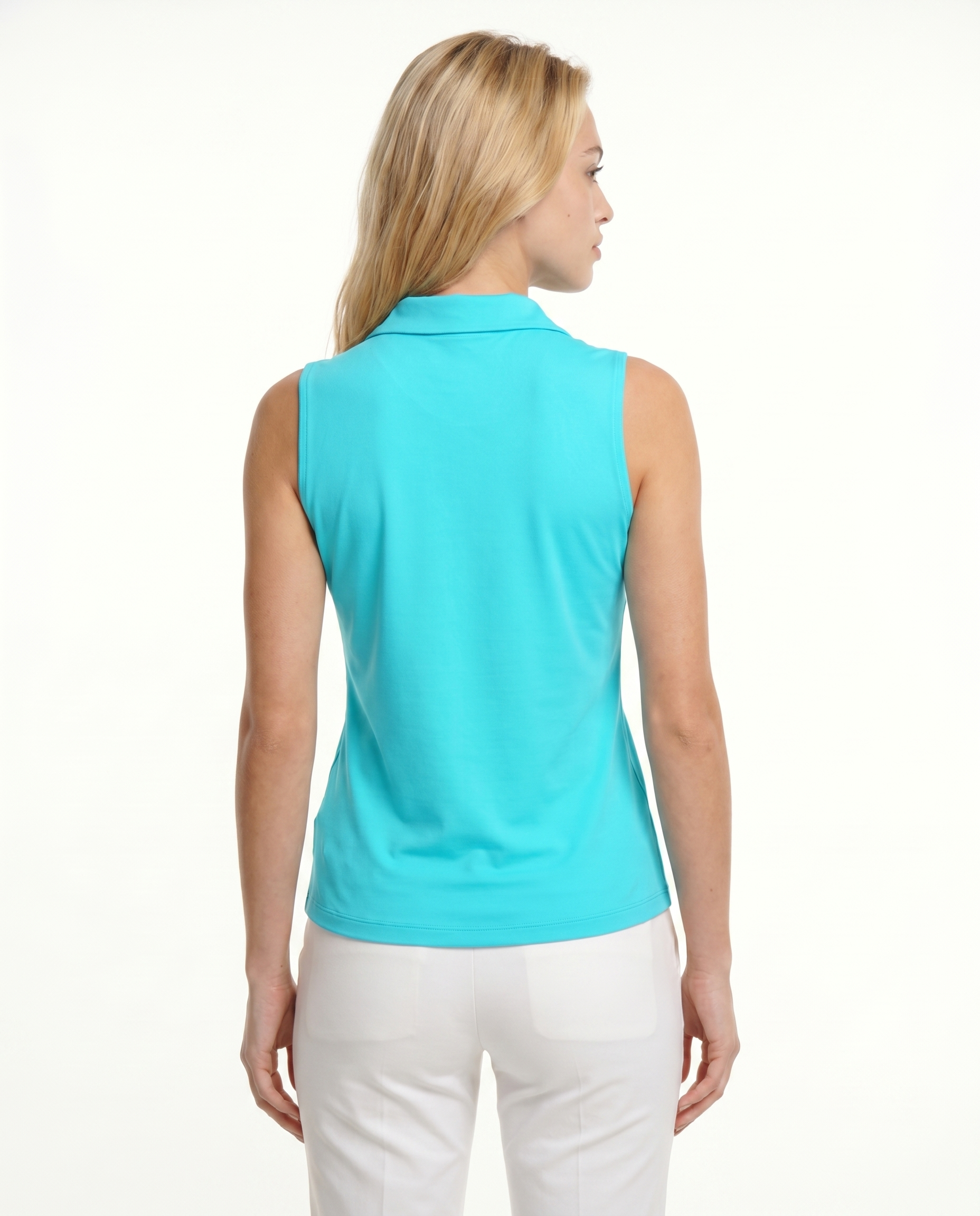 Solid Sleeveless V-Neck Collar Top 8800