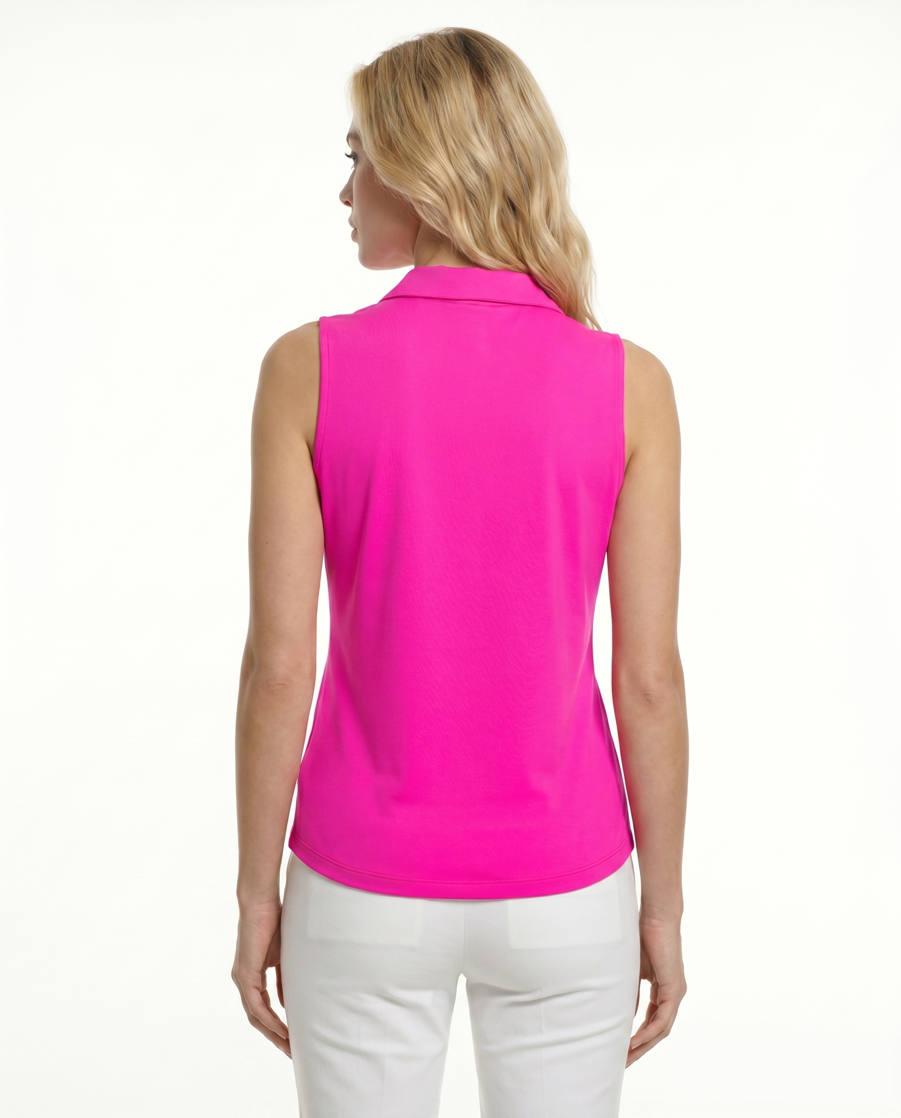 Solid Sleeveless V-Neck Collar Top 8800