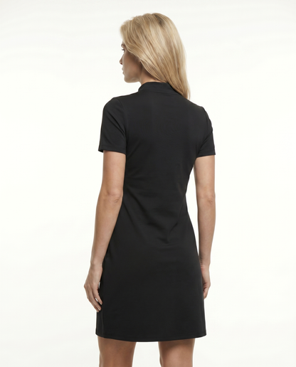 Solid Mock Neck Half Sleeve Dress W/Pocket 5800