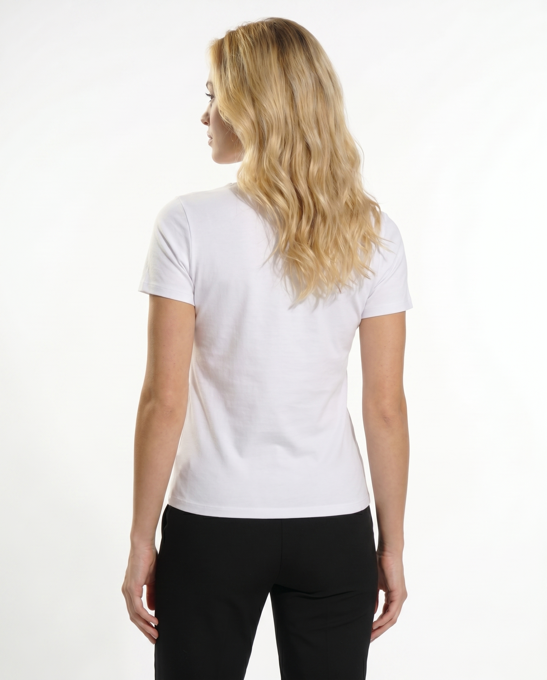 Solid Short Sleeve Crew Neck Top 7000