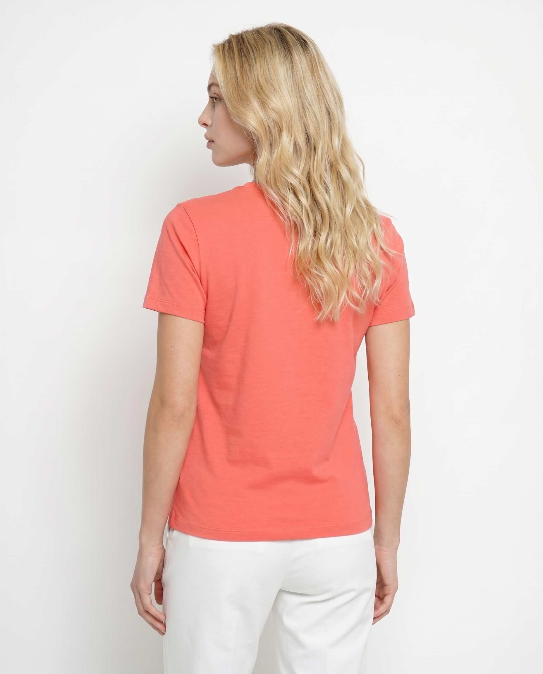 Solid Short Sleeve Crew Neck Top 7000
