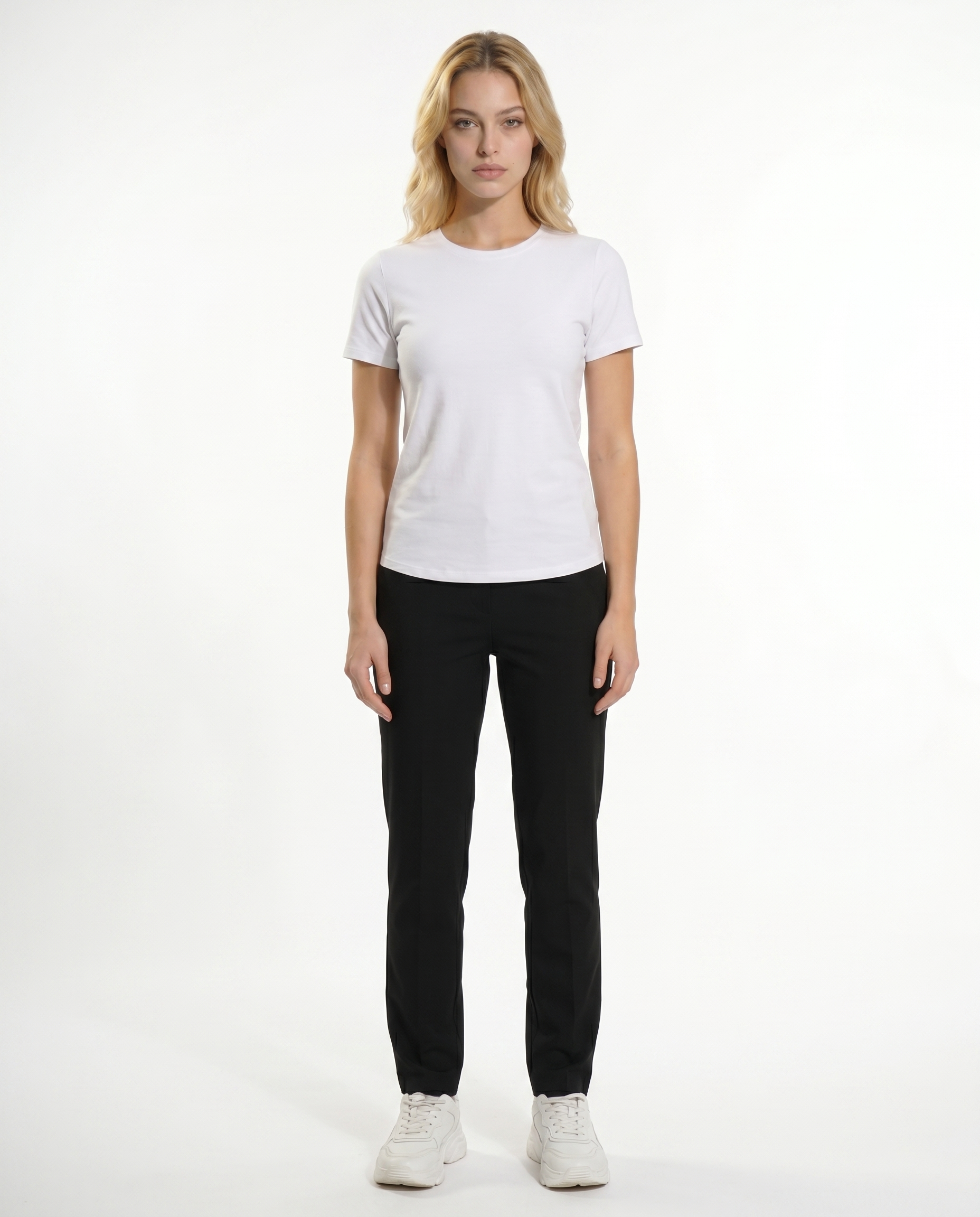 Solid Short Sleeve Crew Neck Top 7000