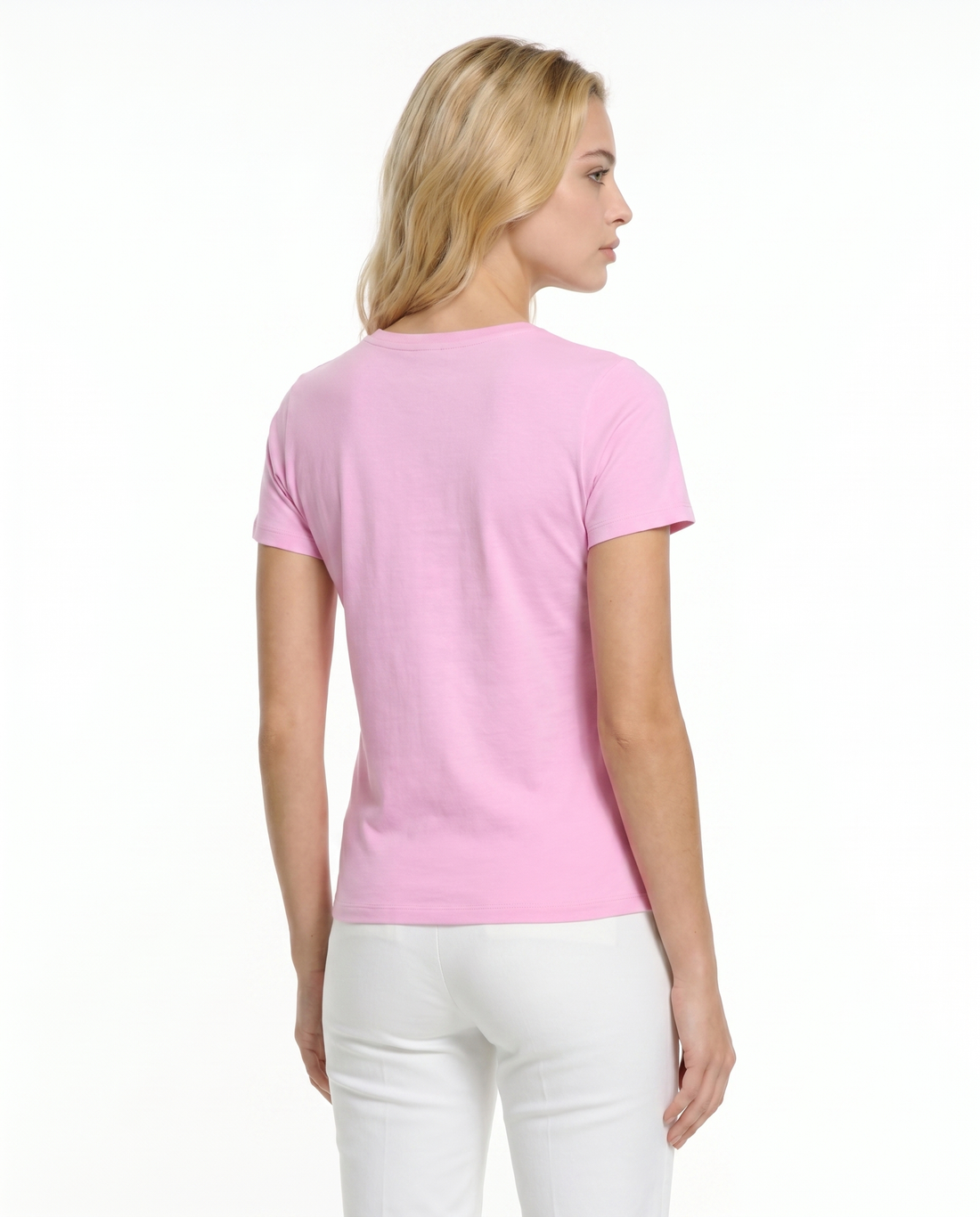 Solid Short Sleeve Crew Neck Top 7000
