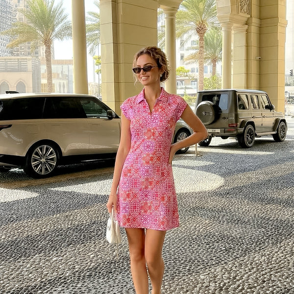 Milano Bar Polo Neck Cap Sleeve Polo Dress W/Pocket 67Z27