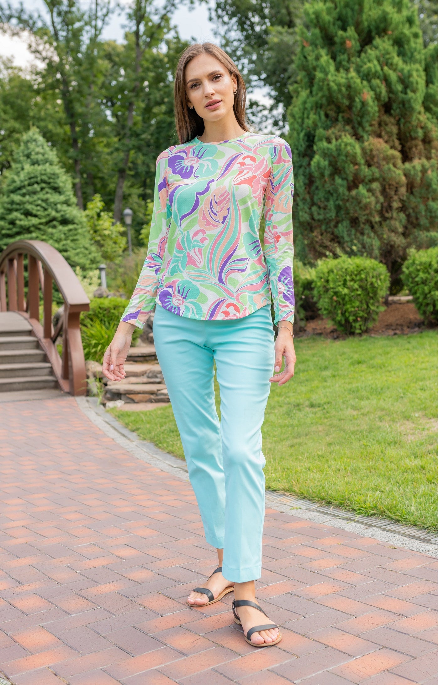 upf 50 Allesia Long Sleeve Crew Neck Top 83Z10